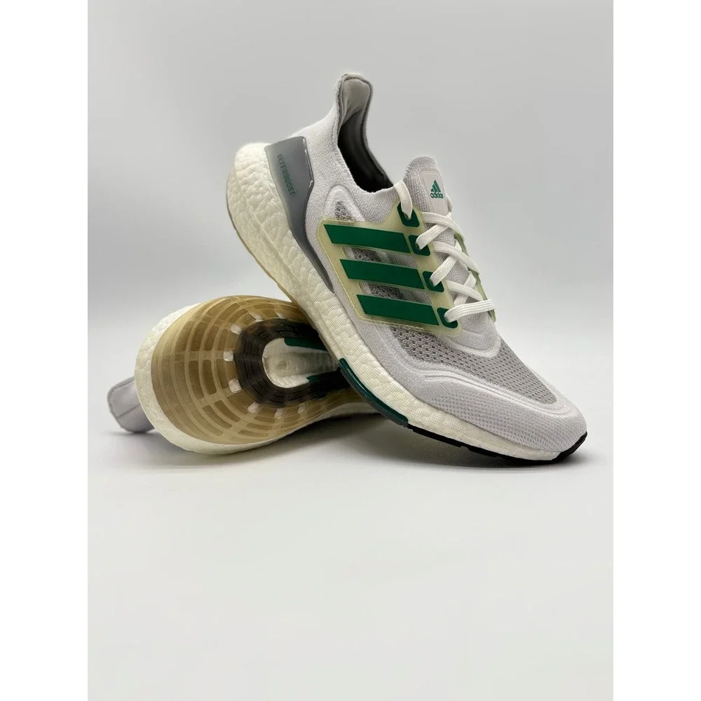 Adidas Ultraboost 21 Grey Green Men's Running Shoes FZ2326 Size 9.5